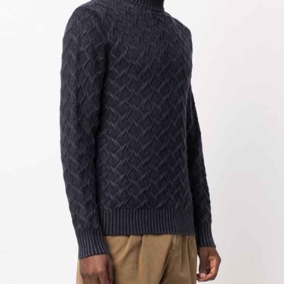 Circolo 1901 Wool Blue Cable Sweater Small